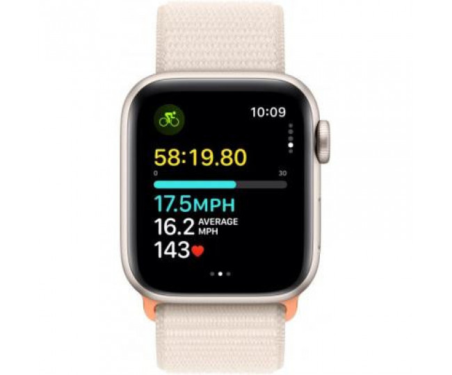 Apple Watch SE 2 44mm Starlight Aluminum Case with Starlight Sport Loop (MRE63) 2023